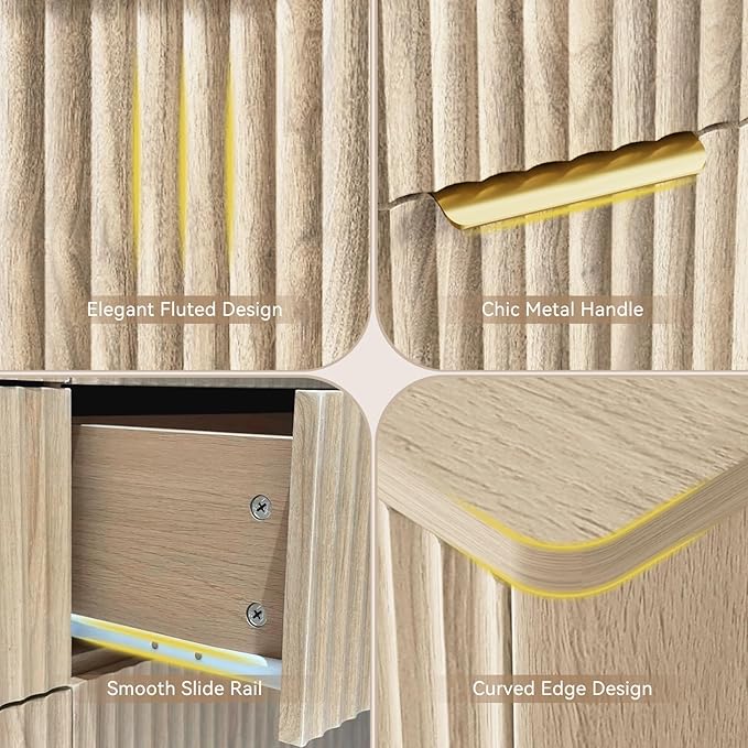 CARPETNAL Fluted 7 Drawer Dresser - Image 7