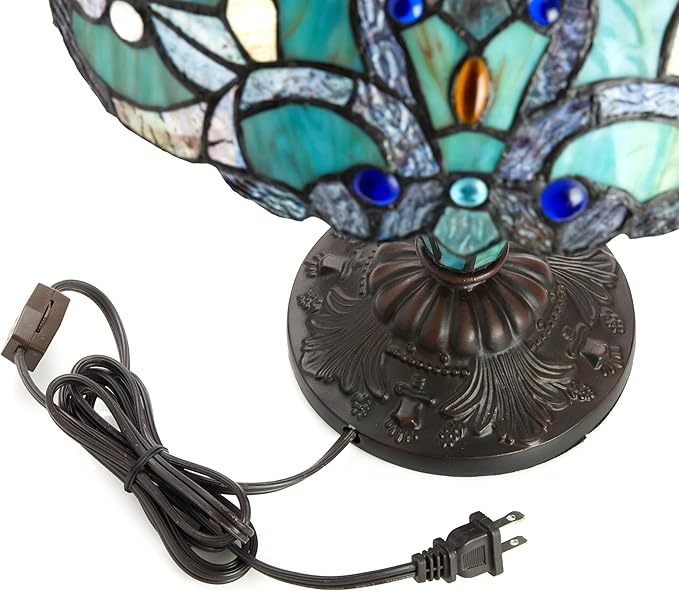 RIVER OF GOODS - Stained Glass Halston Double Lit Table Lamp - 20" H - - Image 4