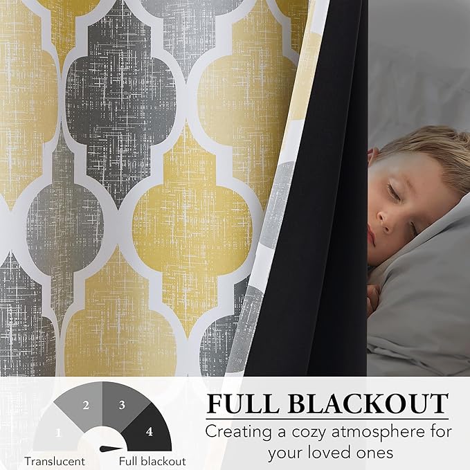 Beauoop 100% Blackout Curtains 45 Inches Long 2 Panels - Image 5