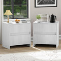 Set of 2 Fluted Nightstand, Modern Night Stand by HOCAT