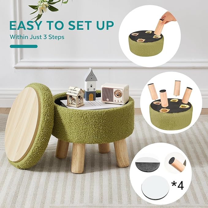 FIMIVIBI Small Foot Stool Ottoman - Image 4