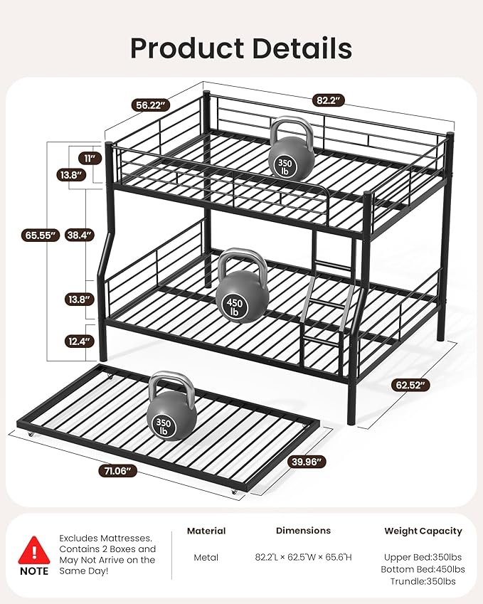 Full XL Over Queen Bunk Bed - Image 2