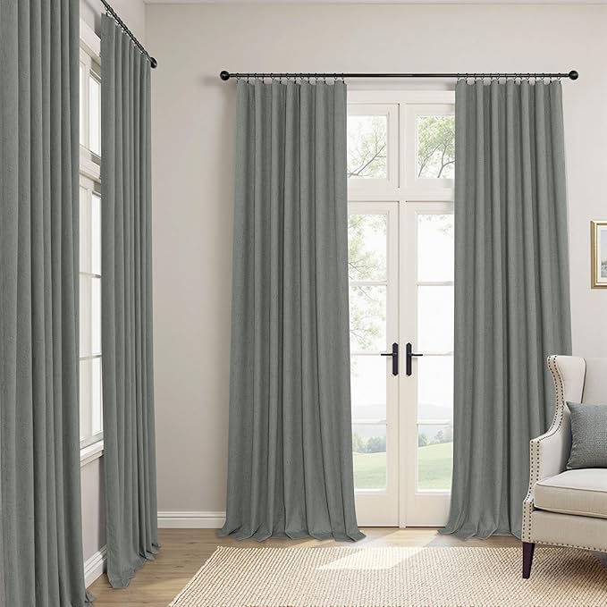 Gray Black Out Curtains 72 Inch Long - Image 2
