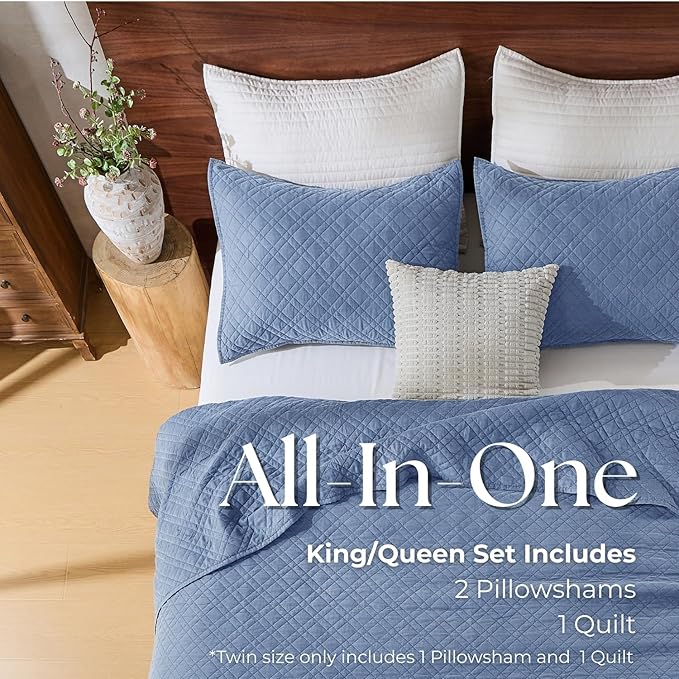 Cali King Quilt Set with Shams Lightweight Quilted Bedspread Coverlet Thin - Image 8