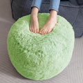 HIGOGOGO Round Stuffed Pouf Ottoman, Long Faux Fur Poufs by HIGOGOGO