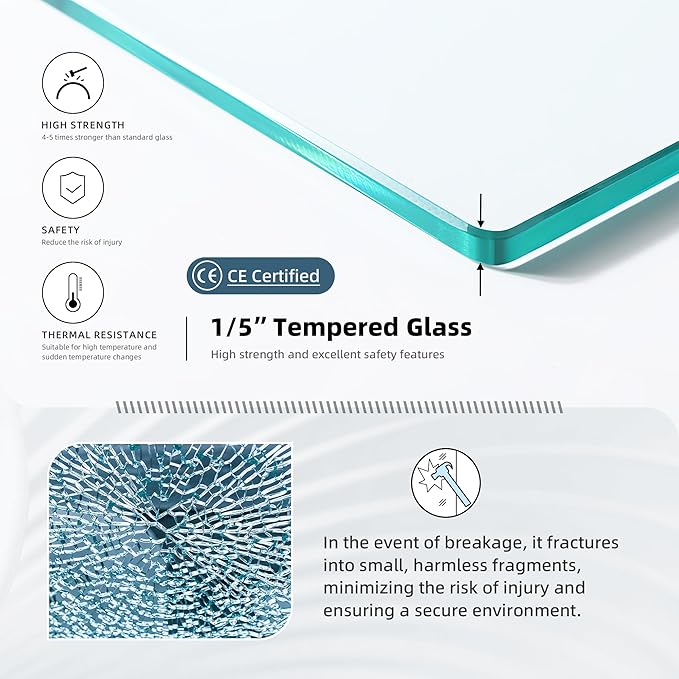 Goodyo 46" x 72" Shower Glass Door Tempered Glass Shower Screen - Image 6