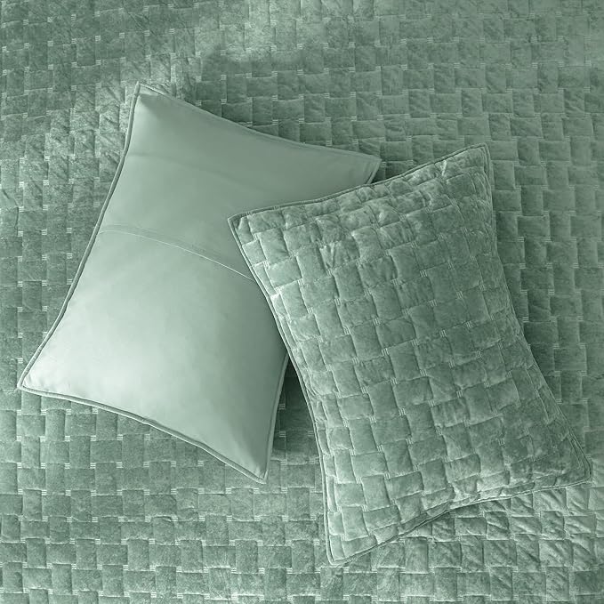 Powdion Velvet Quilt King Size, Oversized Bedspread Coverlet Quilted Bedding Set - Image 4