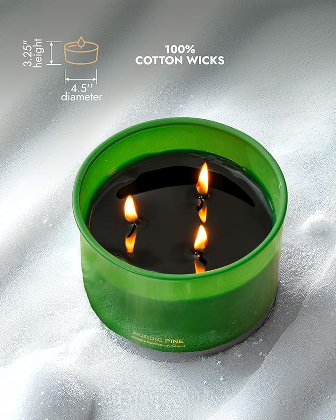 96NORTH Luxury Pine Soy Candle | Large 3 Wick Jar Candle | Up to 40 Hours - Image 5