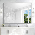 Silver Bathroom Mirror, Bathroom Rectangular Mirror Modern Wall Mirror by Welcometocofeny