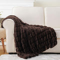 BATTILO HOME Dark Brown Faux Fur Throw Blanket by BATTILOHOME