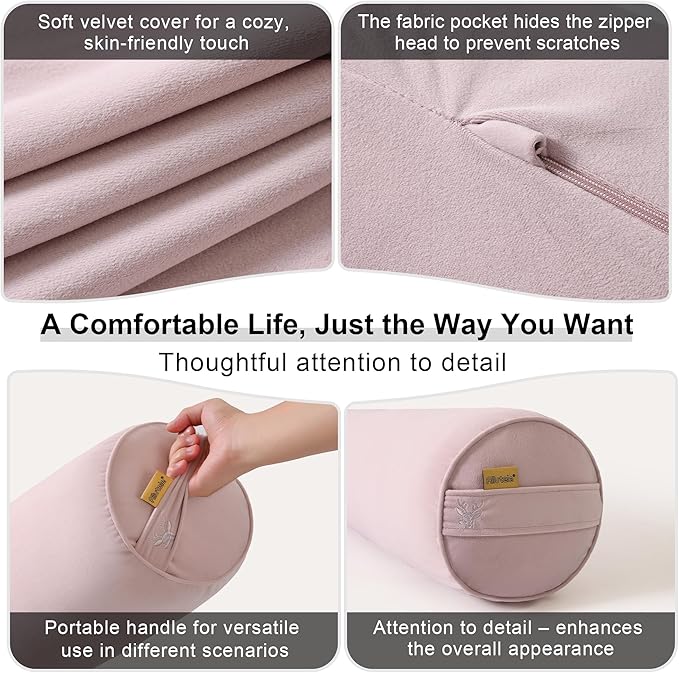 Body Pillow for Adults – Long Bolster Pillow for Bed, Round Cuddle Pillow - Image 5