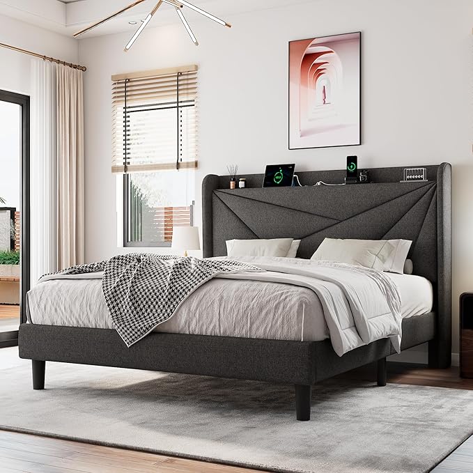 Queen Size Upholstered Bed Frame by Einhomn