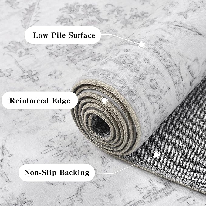 9x12 Vintage Washable Area Rugs Boho Medallion Large Distressed Retro Accent - Image 6
