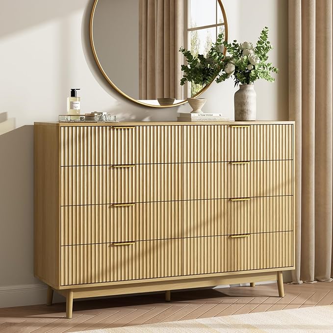 CARPETNAL Fluted 8 Drawer Dresser by CARPETNAL