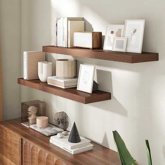 40 Inch Floating Shelves for Wall, 8 Inch Deep Floating Shelf for Storage & - Image 2