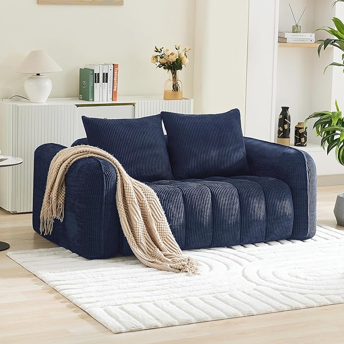 66'' Boneless Corduroy Loveseat Sofa, 2 Seater Tufted Deep Seat Couch - Image 7