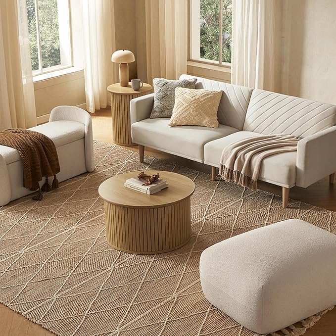 mopio Quin Tambour Round Circle Coffee Table - Image 2
