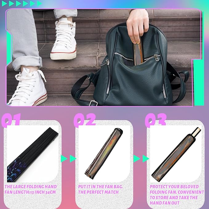 Summer Rave Fan Thigh Holster Rave Fan Holder Folding Hand Pouch Foldable - Image 7