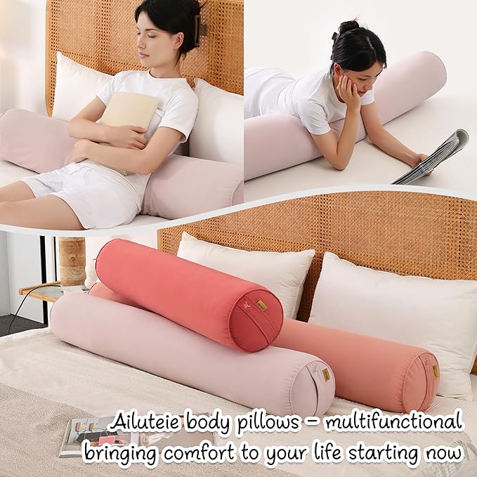 Body Pillow for Adults – Long Bolster Pillow for Bed, Round Cuddle Pillow - Image 7