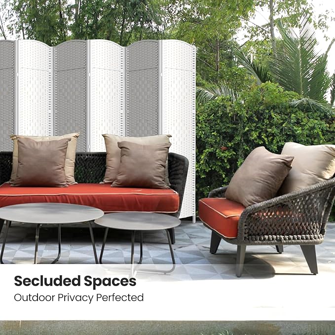 6 Panel Room Divider, 6Ft Folding Privacy Screen, Tall - Image 5