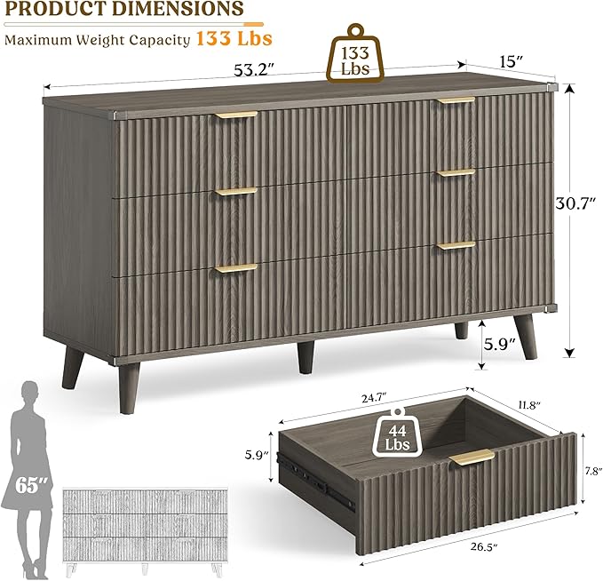 Lulive Wood Dresser for Bedroom - Image 2