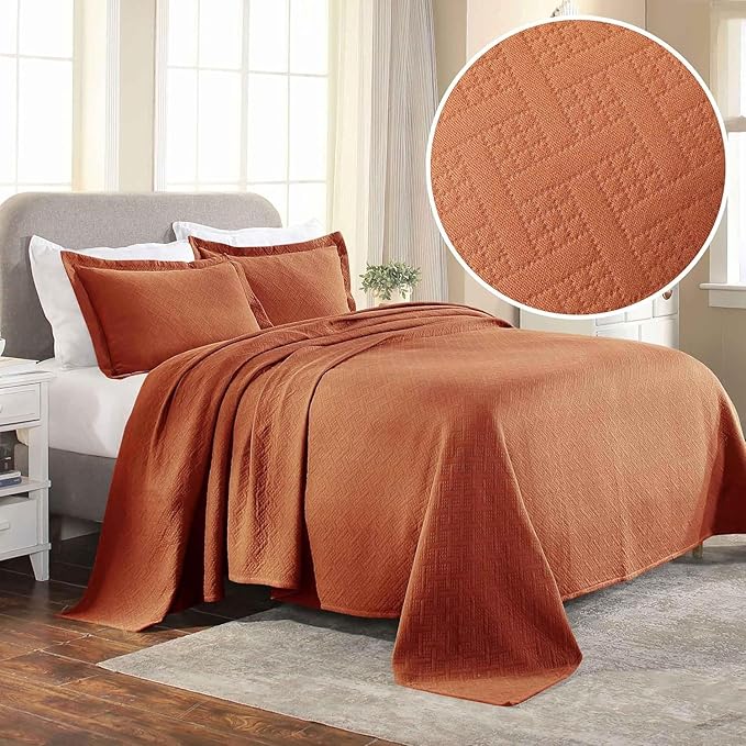 Superior 100% Cotton Basket Weave Bedspread - Image 5