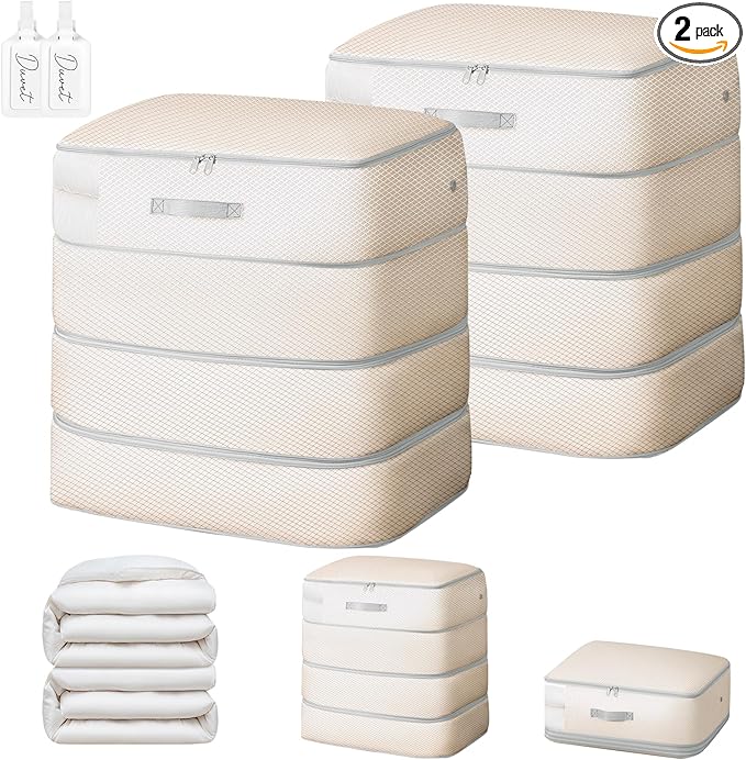 Comforter Storage Bag - 130L Large Capacity Blanket Storage Bags 4-Layer Ultra by EasortmPackingCubes