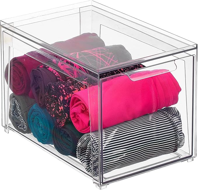 mDesign Plastic Stackable Closet Storage Organizer Bins by mDesign