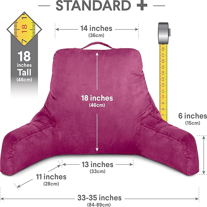 Husband Pillow Aspen Sliding Raspberry, Reading Pillow Bed Rest Chair, - Image 2