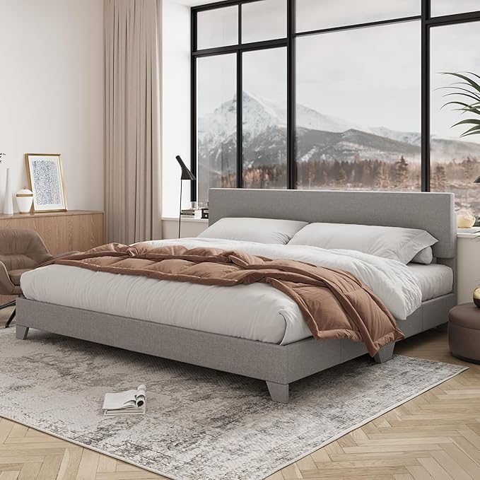 Allewie King Size Platform Bed Frame by Allewie