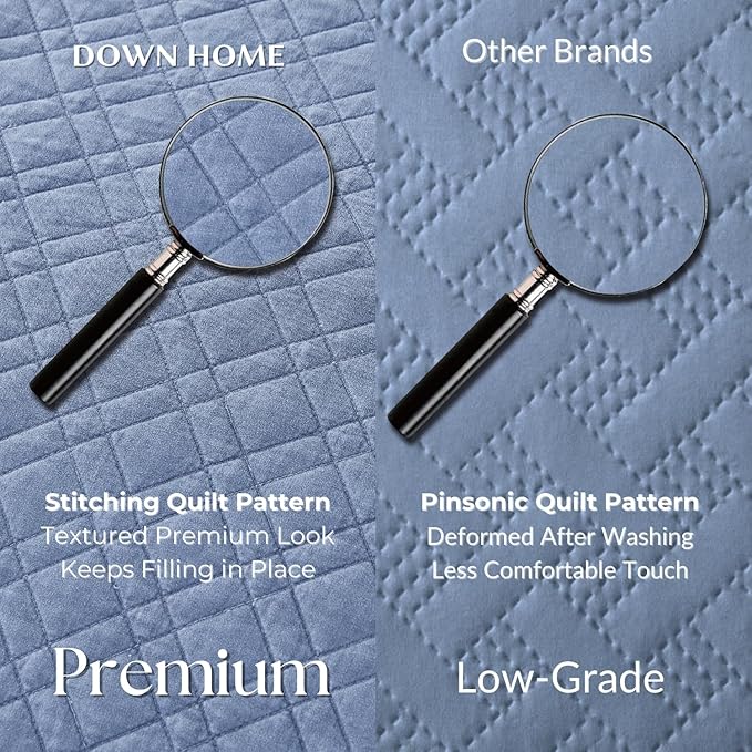Cali King Quilt Set with Shams Lightweight Quilted Bedspread Coverlet Thin - Image 3