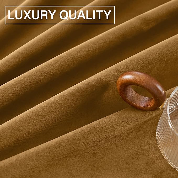 StangH Gold Brown Velvet Curtains 96 inches - Image 8