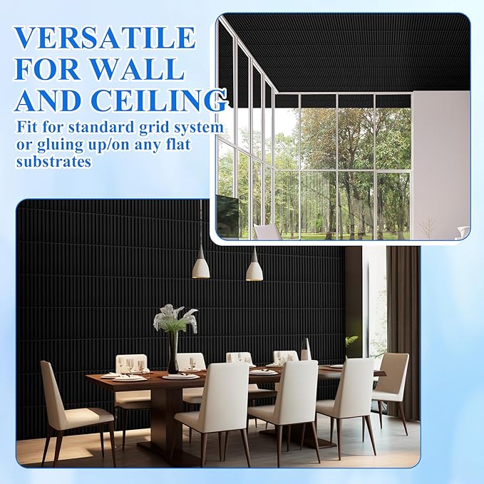 Nuanchu 90 Pcs 3D Slat Wall Panels 12 x 12 Inch PVC Fluted Textured Panel - Image 6