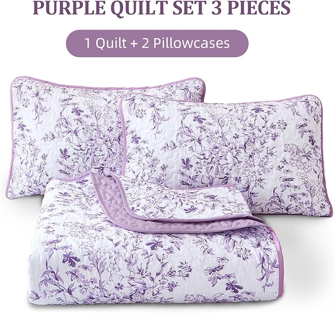 WONGS BEDDING Quilt King Size, Botanical Quilt - Image 8