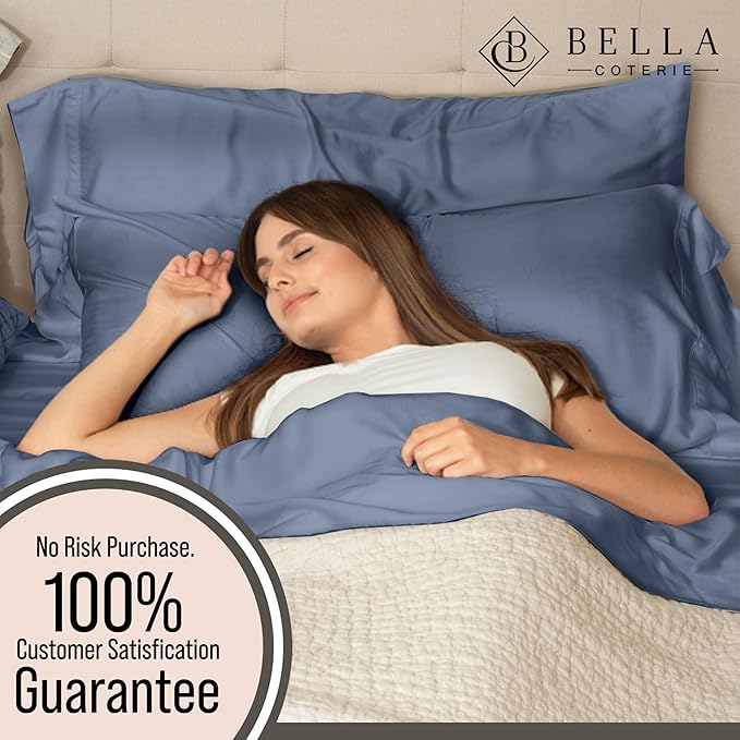 Bella Coterie 6 Piece Luxury Bamboo Viscose Split Top King Size Sheet Set | 34" - Image 6