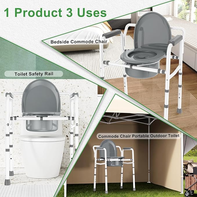 ZOLIQUEX 3 in 1 Bedside Commodes Chair - Image 3