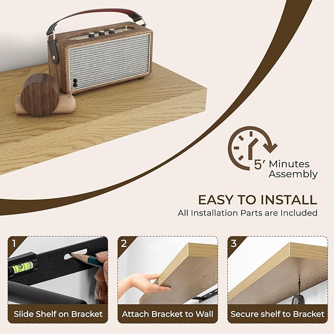 RICHFOCUS 72Inch Floating Shelves - Image 5