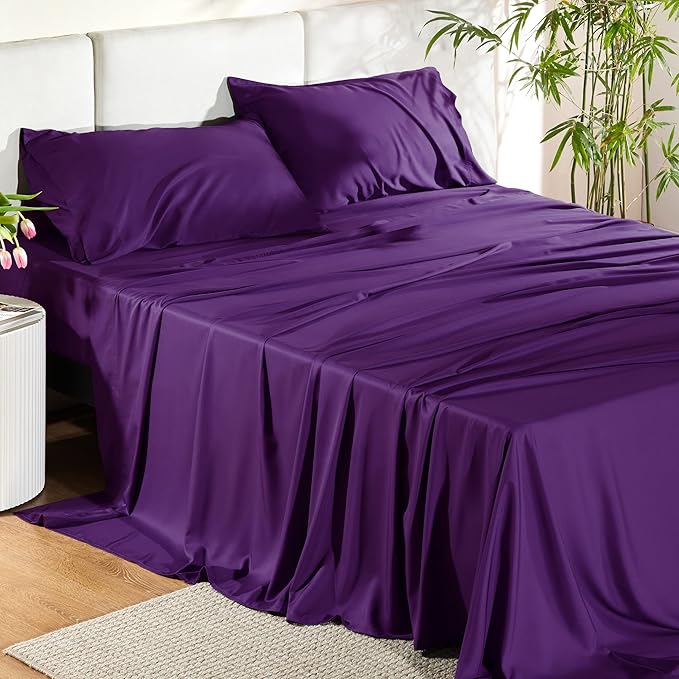 Bedsure Full Size Bed Sheets, Cooling Sheets, Rayon Derived from Bamboo by BEDSURE