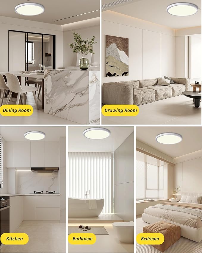 4Pack 12 Inch Dimmable LED Flush Mount Ceiling Light Panel, 24W 2520LM - Image 4