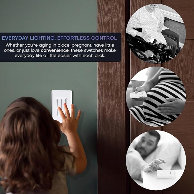 RunLessWire 3-Way Fan & Light Battery-Free DIY Kinetic Wireless Light Switch Kit - Image 7