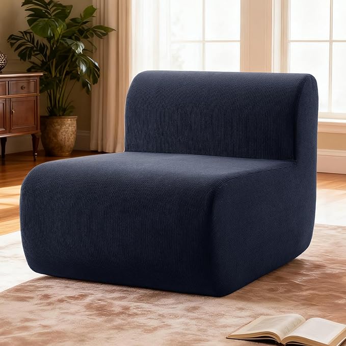Single Boneless Chairs, Fireside Beanbag Chair Upholstered Cloud Sofa Chair by GJQFurniture