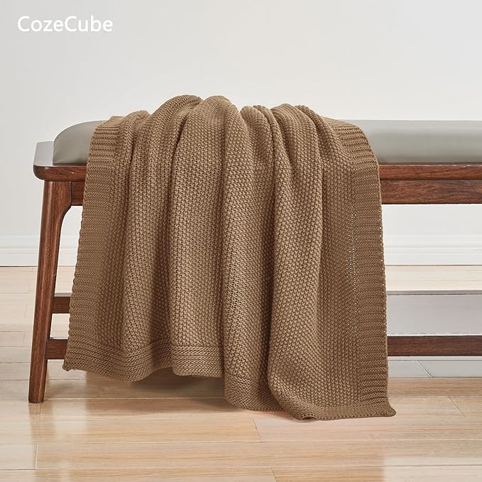 CozeCube Caramel Brown Throw Blanket - Image 4