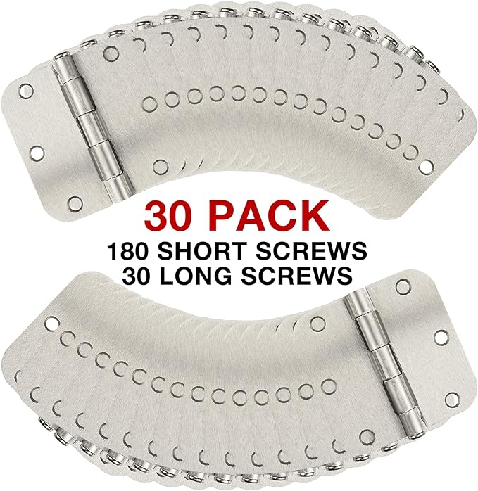 30 Pack Rounded Satin Door Hinges Brushed Nickel 3.5 Inch Interior 3 1/2 Inch - Image 6