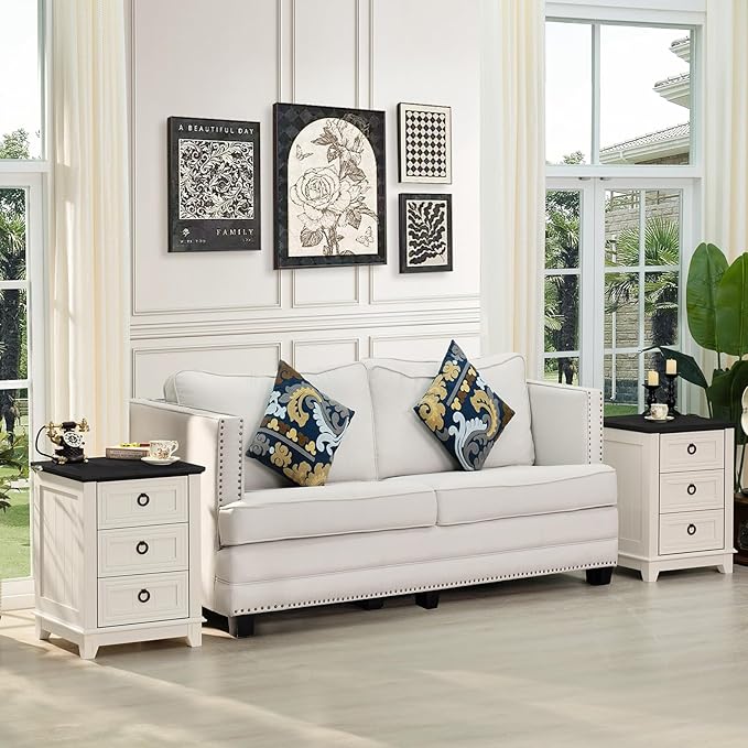 Farmhouse Night Stand Set of 2, Dresser - Image 2