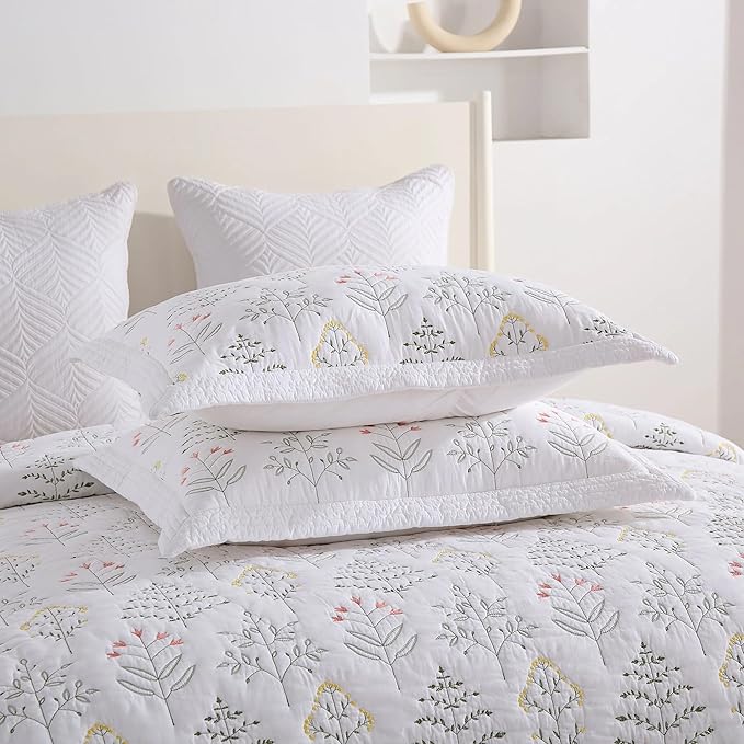 MarCielo 3-Piece 100% Cotton Oversized Bedspread Lightweight Quilt Coverlet - Image 4
