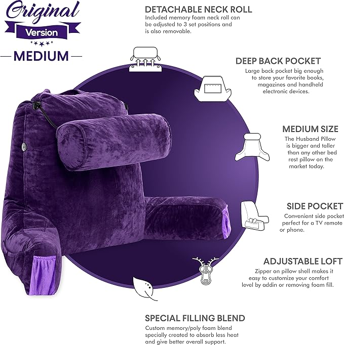 Husband Pillow Medium Purple, Backrest - Image 5