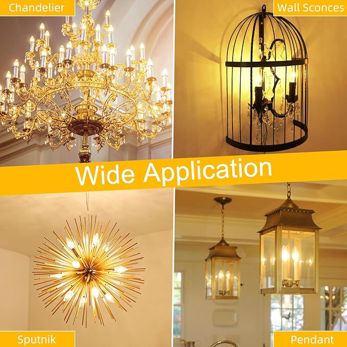 GvvooHome Candelabra Light Bulbs 40 watt Equivalent, E12 LED Bulb Dimmable - Image 7