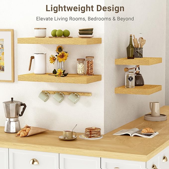 Vivelove 10" Deep Floating Shelves Over Toilet, Modern Rustic Shelves - Image 5