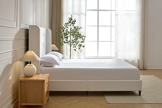 Upholstered Bed Frame with 54'' Nail Head Decorative Wing Back, Hand Buttoned - Image 4