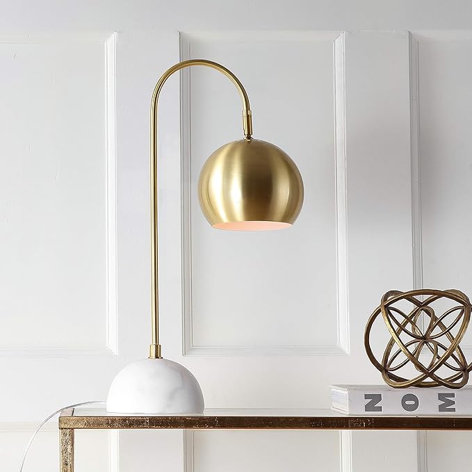 JONATHAN Y JYL6000A 23.5" Modern Brass and Marble Table Lamp, Contemporary Task - Image 3